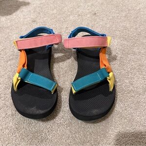 Teva Kids Multicolor Strap Sandals - Pink, Teal, Orange & Yellow